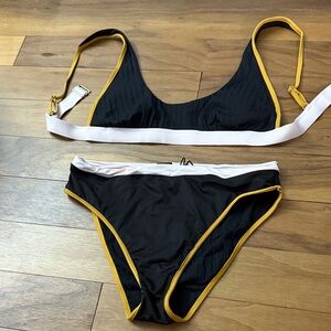 Sunn Lab Swim Elegant Black and Gold Bikini Set Size S! NWT!